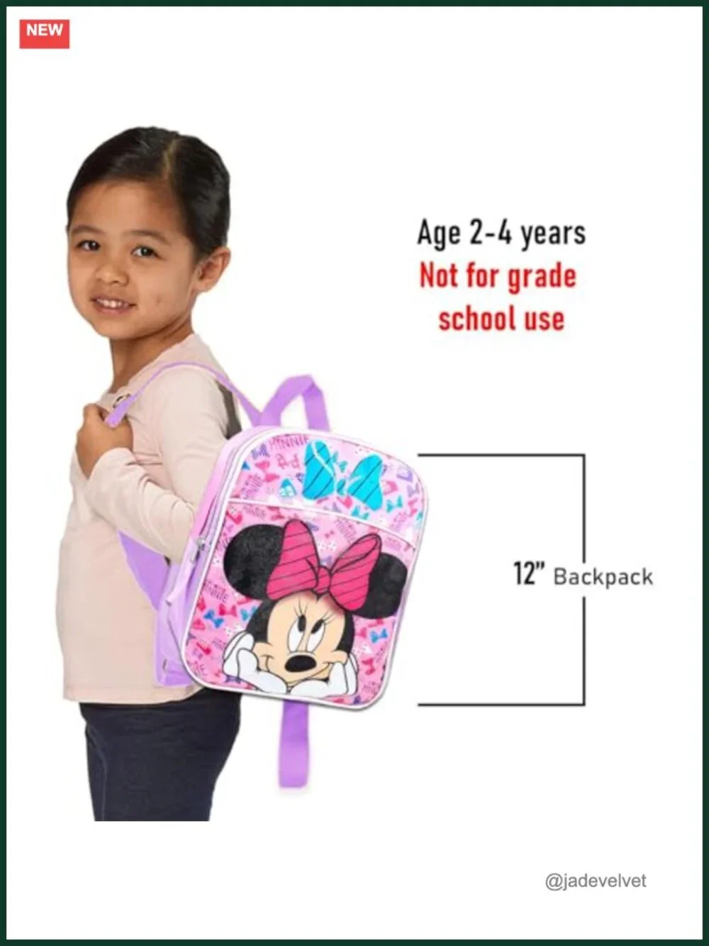 Disney Minnie Mouse Mini Backpack Kids 3 Pc Set w/ Water Bottle Stickers